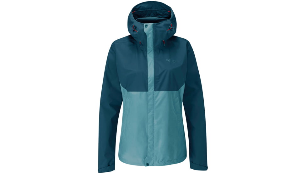 Rab Downpour Eco Jacket - Womens, Orion Blue/Citadel, 10, QWG-83-OBC-10