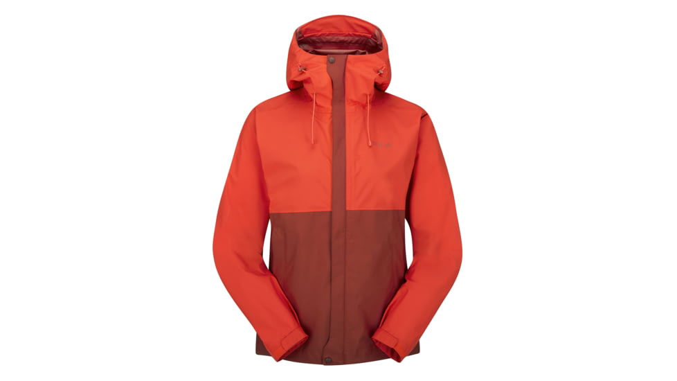 Rab Downpour Eco Jacket - Women's, Red Grapefruit/Tuscan Red, 10, QWG-83-RGT-10