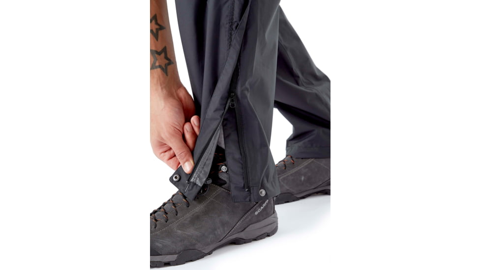 Rab Downpour Eco Pants - Mens, Black, Large, Regular, QWG-84-BL-L
