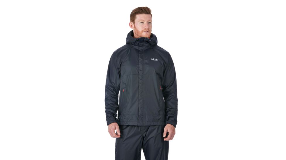 Rab Downpour Jacket - Men's, Black, Extra Small, QWF-61-BL-XS