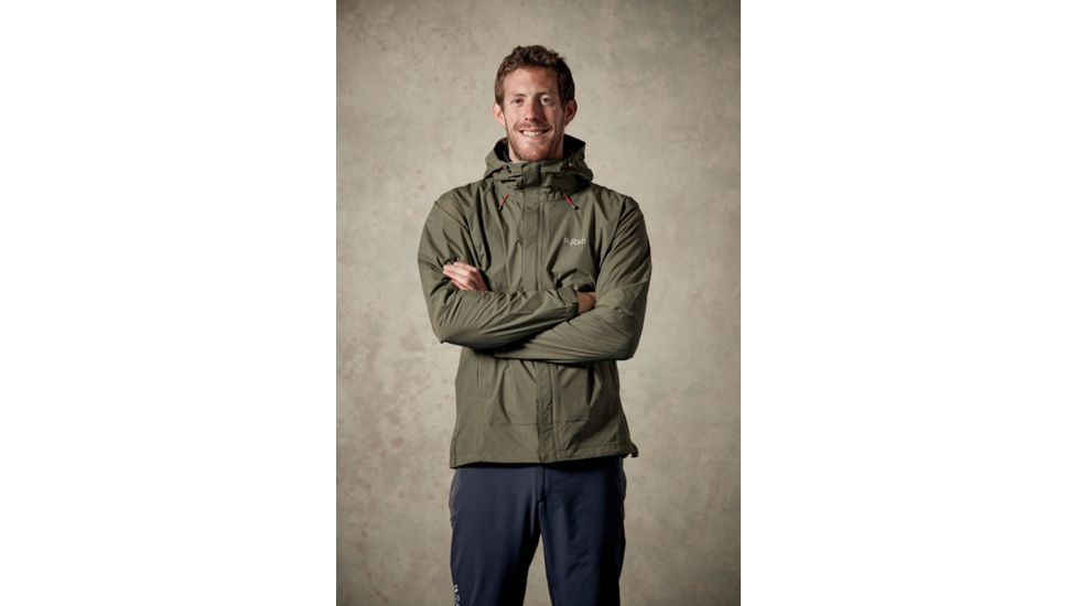 Rab Downpour Jacket - Men's, Field Green, Extra Small, QWF-61-FN-XS