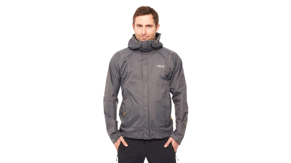 Rab Downpour Jacket - Men's, Graphene, Medium, QWF-61-GP-M