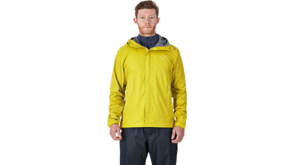 Rab Downpour Jacket - Men's, Sulphur, Extra Small, QWF-61-SU-XS