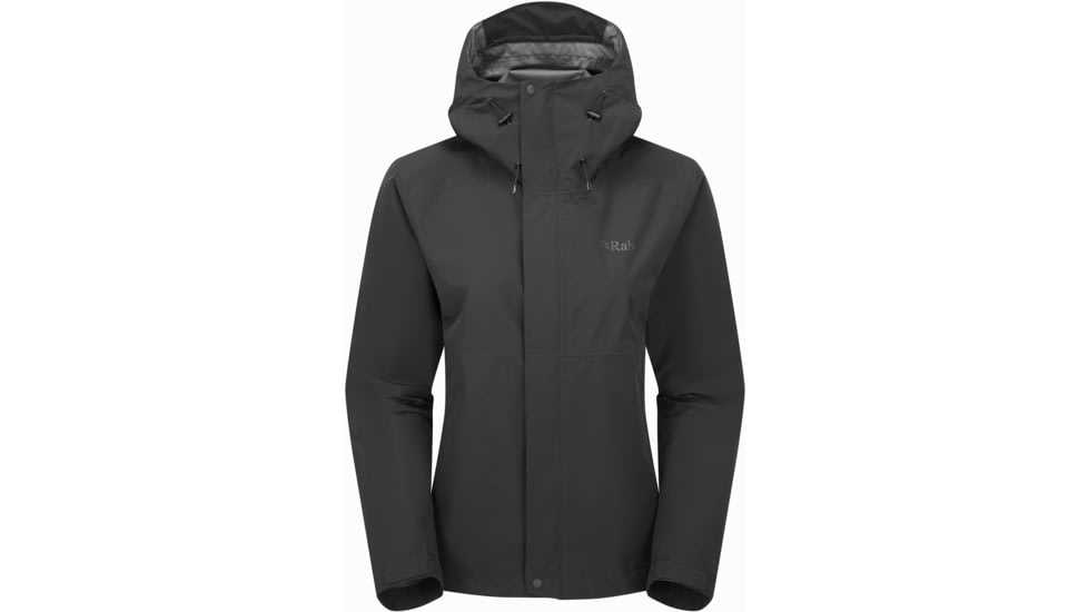 Rab Downpour Jacket - Women's, Black, 12/Medium, QWI-07-BLK-12