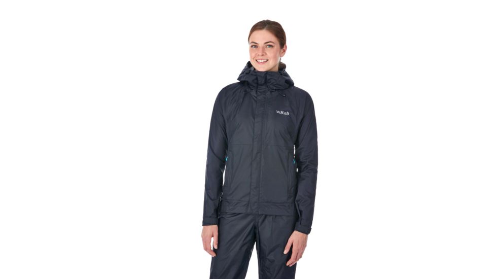 Rab Downpour Jacket - Women's, Black, 10, QWF-63-BL-10