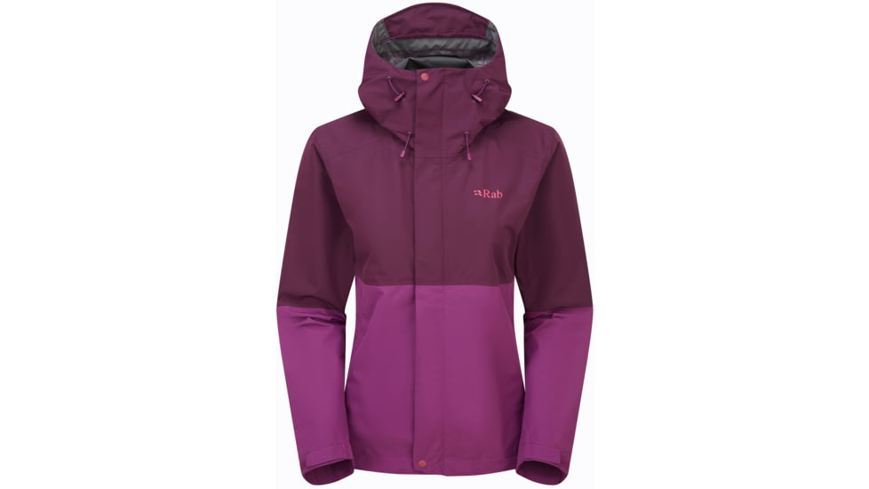 Rab Downpour Jacket - Women's, Mulberry, 14/Large, QWI-07-MUP-14