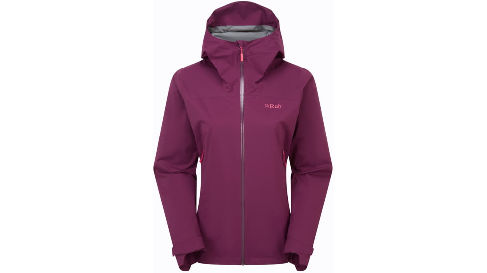 Rab Downpour Light Jacket - Women's, Mulberry, 12/Medium, QWG-91-MUL-12