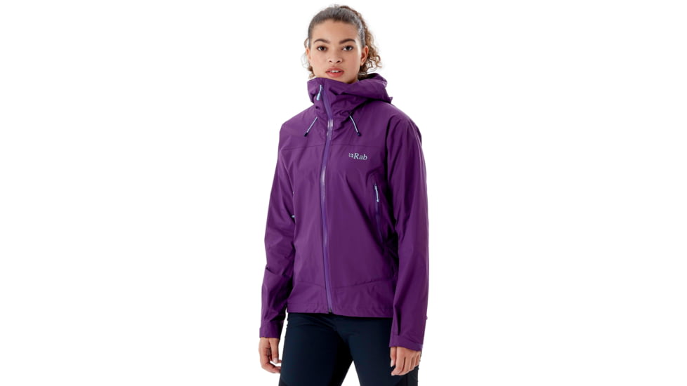 Rab Downpour Plus 2.0 Jacket - Womens, Blackcurrant, Small, QWG-79-BC-10
