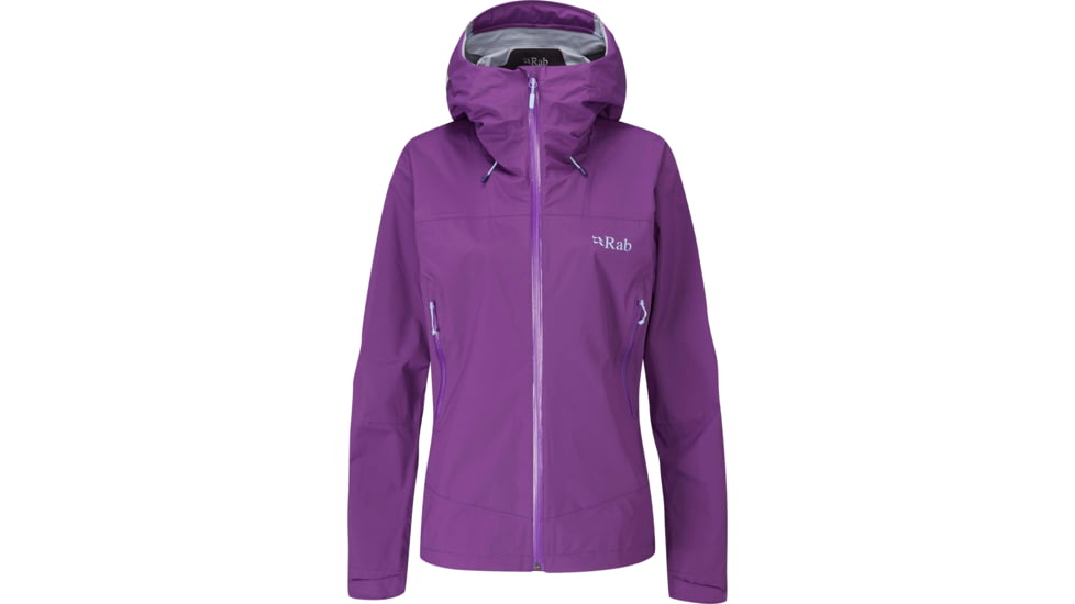 Rab Downpour Plus 2.0 Jacket - Womens, Blackcurrant, Small, QWG-79-BC-10