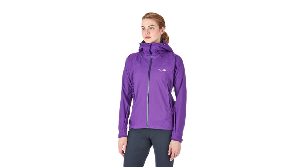 Rab Downpour Plus Jacket - Womens, Nightshade, 8, QWF-68-NI-08