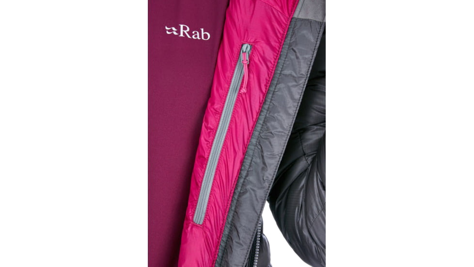 Rab Electron Jacket - Womens, Graphene/Peony, 14, QDN-54-GP-14