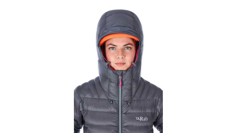Rab Electron Jacket - Womens, Graphene/Peony, 14, QDN-54-GP-14