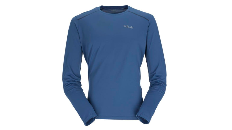 Rab Force Long Sleeve Tee - Men's, Nightfall Blue, Large, QBL-07-NFB-LRG