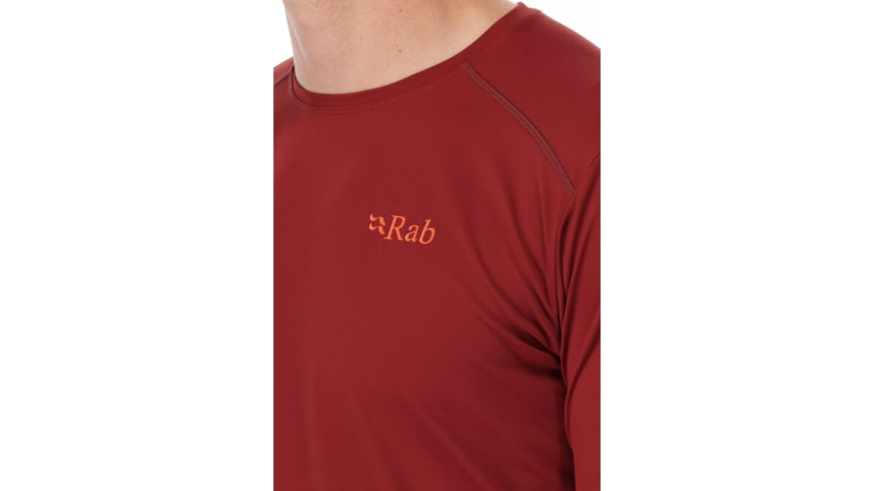Rab Force Long Sleeve Tee - Mens, Oxblood Red, Extra Large, QBL-07-OXB-XLG