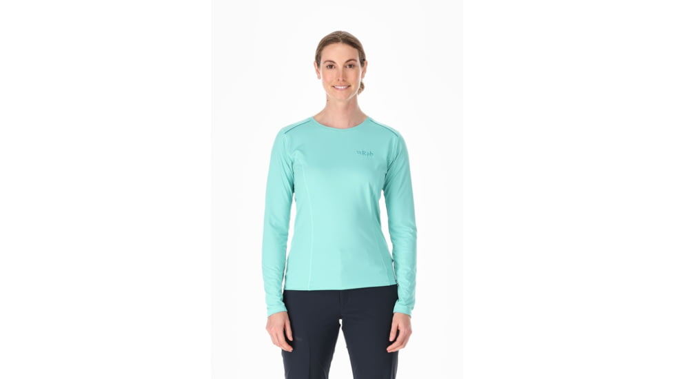 Rab Force Long Sleeve Tee - Womens, Meltwater, 10, QBL-08-MEL-10