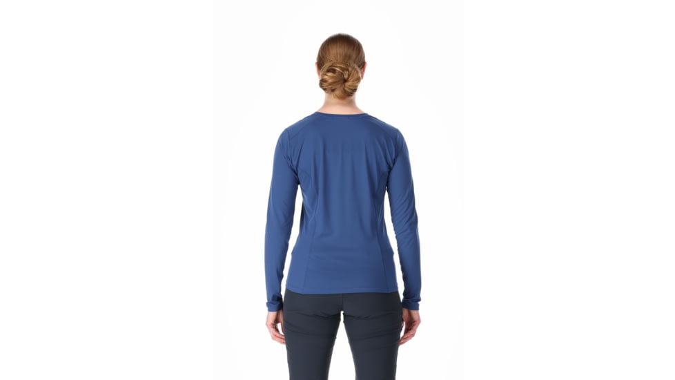 Rab Force Long Sleeve Tee - Womens, Nightfall Blue, 8, QBL-08-NFB-08