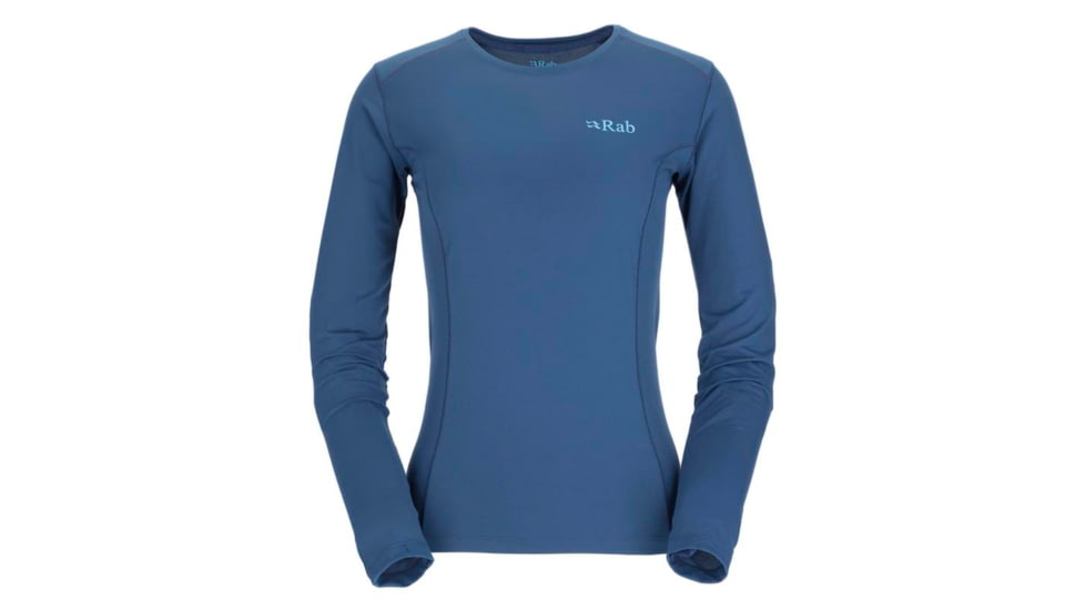 Rab Force Long Sleeve Tee - Womens, Nightfall Blue, 8, QBL-08-NFB-08