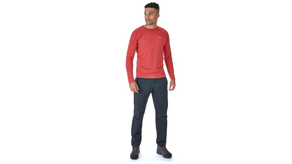 Rab Force LS Tee - Men's, Cayenne, Large, QBU-68-CY-L