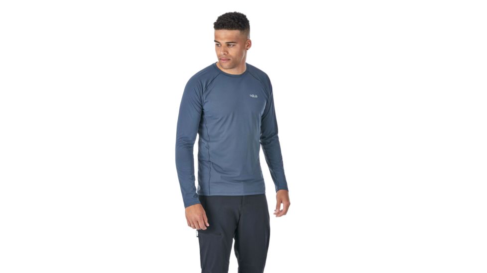 Rab Force LS Tee - Men's, Steel, Extra Large, QBU-68-ST-XL