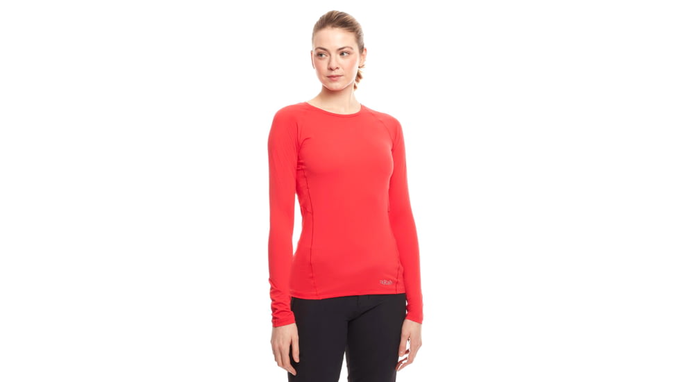 Rab Force LS Tee - Womens, Geranium, 14, QBU-69-GE-14