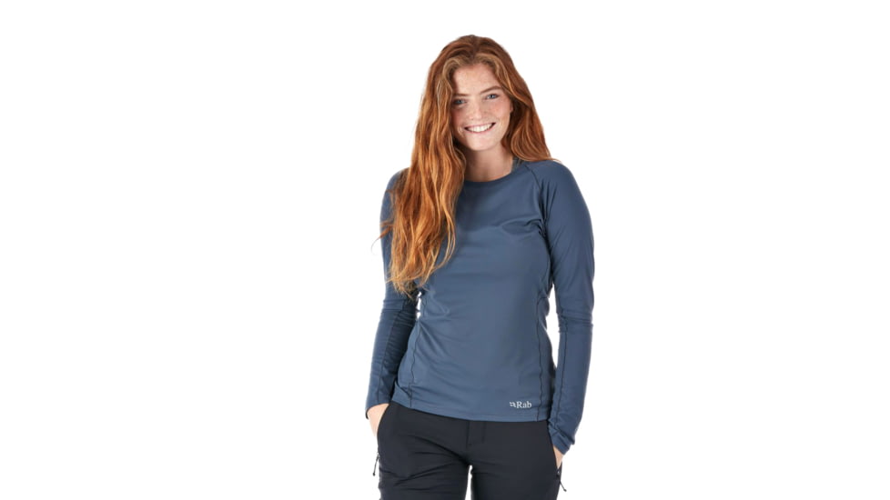 Rab Force LS Tee - Womens, Steel, 10, QBU-69-ST-10