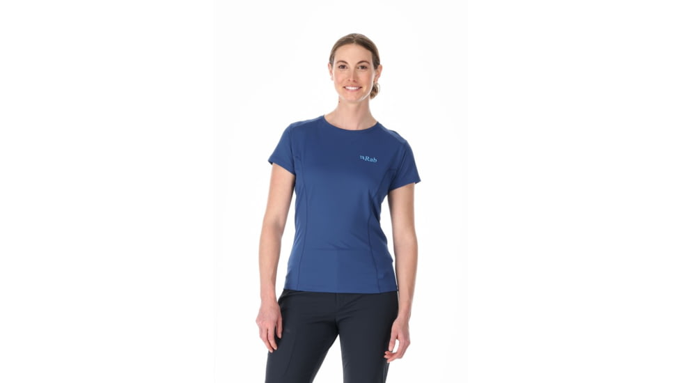 Rab Force Short Sleeve Tee - Womens, Nightfall Blue, 10, QBL-06-NFB-10