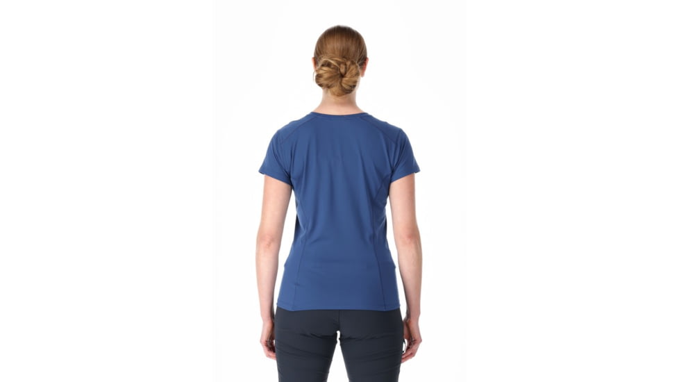 Rab Force Short Sleeve Tee - Womens, Nightfall Blue, 10, QBL-06-NFB-10