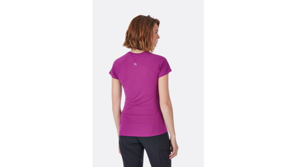 Rab Force Short Sleeve Tee - Womens, Peony, Extra Small, QBU-56-PE-08