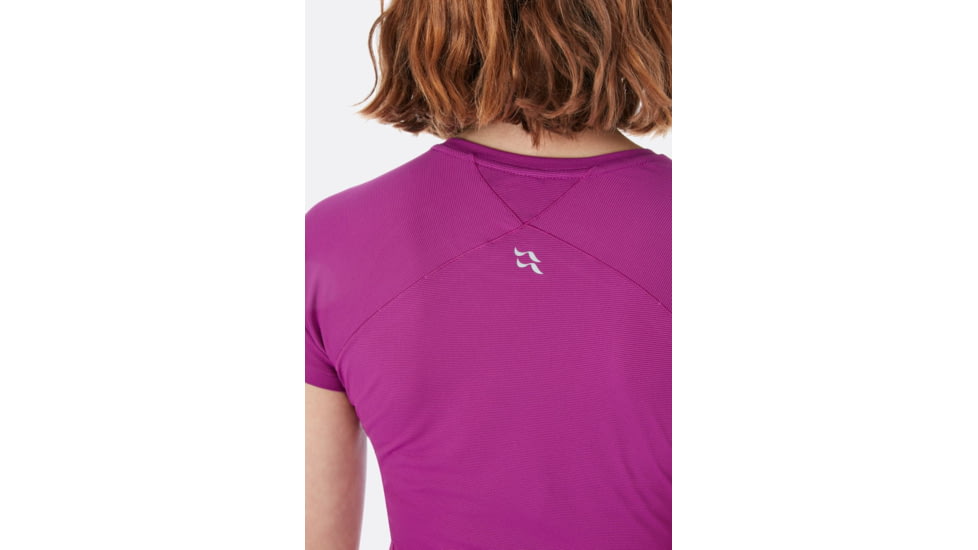 Rab Force Short Sleeve Tee - Womens, Peony, Extra Small, QBU-56-PE-08