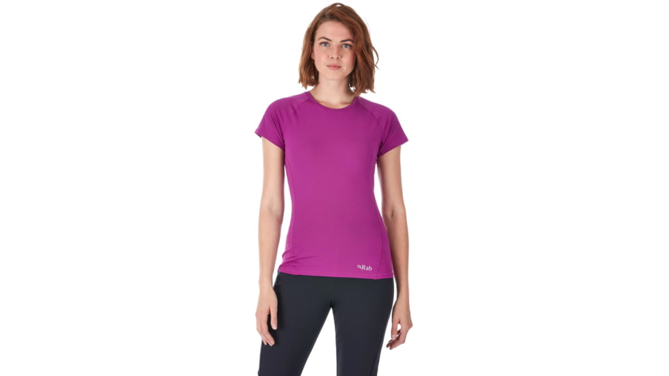 Rab Force Short Sleeve Tee - Women's, Peony, Extra Large, QBU-56-PE-16