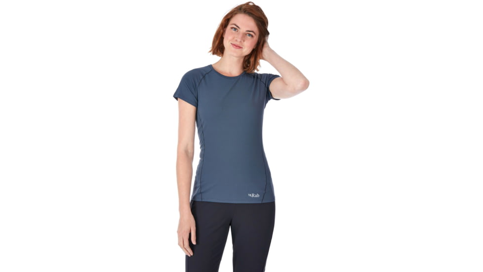 Rab Force Short Sleeve Tee - Womens, Steel, Extra Large, QBU-56-ST-16