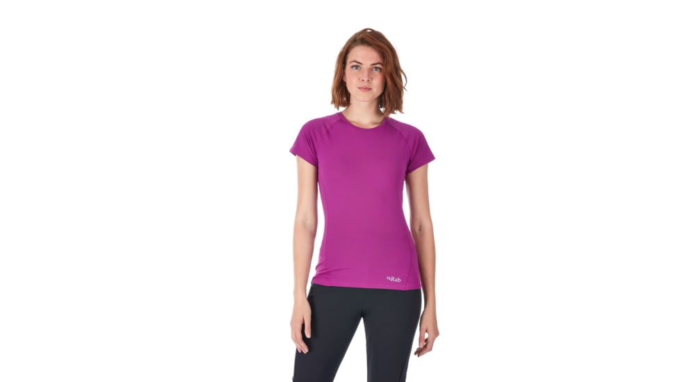 Rab Force SS Tee - Womens, Peony, 14, QBU-56-PE-14