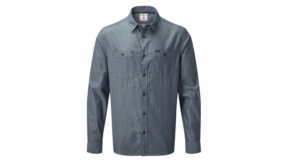 Rab Hacker Long Sleeve Shirt - Men's, Blue Chambray, Large, QCB-37-BC-L-DEMO