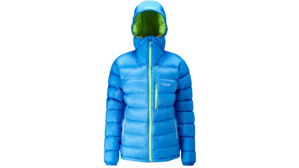 DEMO, Rab Womens Infinity Endurance Jacket, Topaz/Topaz/Chartreuse, 12, QDN-45-TO-12-DEMO