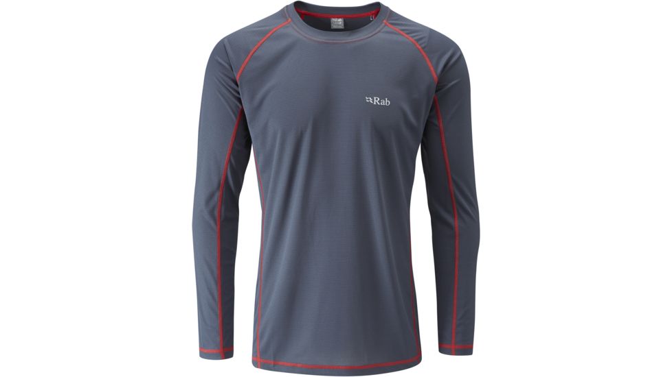 Rab Interval Long Sleeve Tee - Men's-Ebony-Large