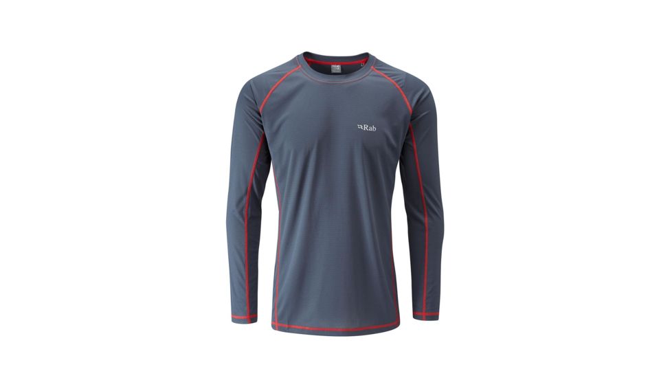 Rab Interval Long Sleeve Tee - Mens, Ebony, Extra Large, QBU-40-EB-XL