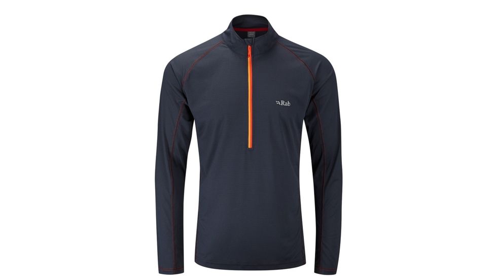 Rab Interval Long Sleeve Zip Tee - Men's-Ebony-Small