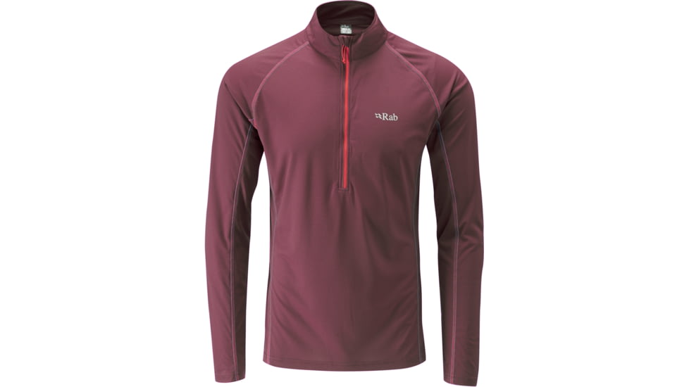 Rab Interval Long Sleeve Zip Tee - Men's-Maple-Small
