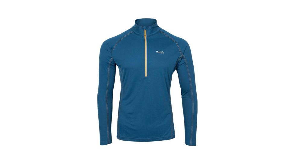 Rab Interval Long Sleeve Zip Tee - Men's, Ink, Medium, QBT-77-IK-M