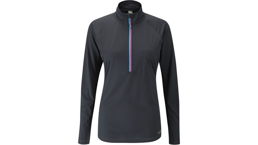 Rab Interval Long Sleeve Zip Tee - Women's-Ebony-12