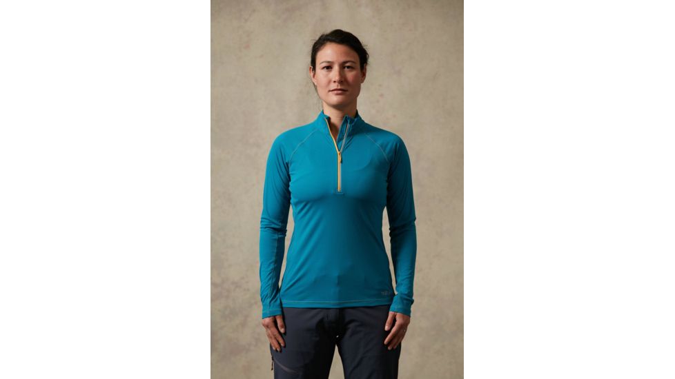 Rab Interval Long Sleeve Zip Tee - Womens, Amazon, 10, QBT-78-AM-10