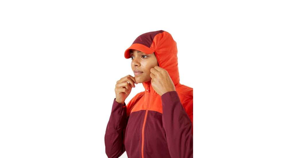 Rab Kinetic Ultra Jacket - Womens, Red Grapefruit/Deep Heather, 10, QWH-14-RGD-10