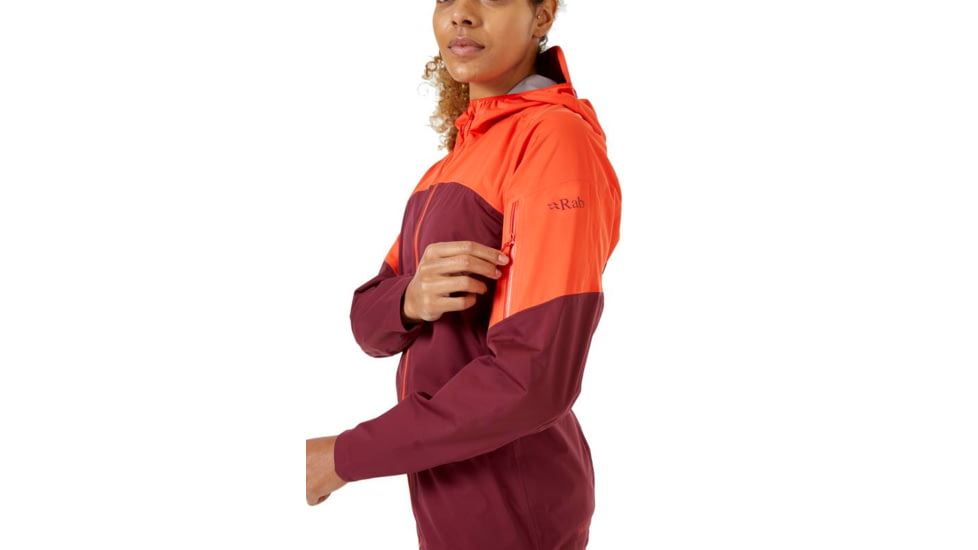 Rab Kinetic Ultra Jacket - Womens, Red Grapefruit/Deep Heather, 10, QWH-14-RGD-10