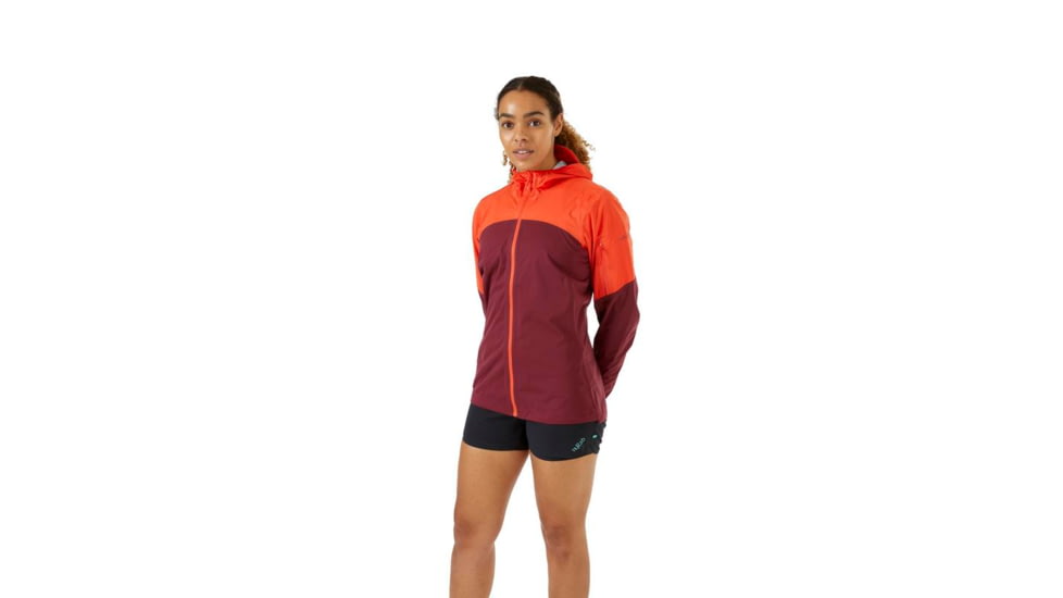 Rab Kinetic Ultra Jacket - Womens, Red Grapefruit/Deep Heather, 10, QWH-14-RGD-10