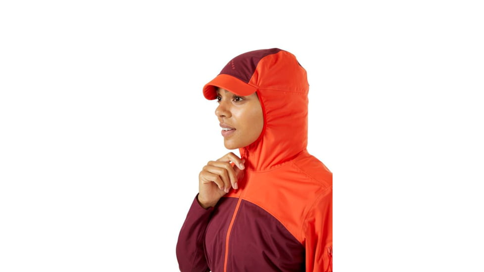 Rab Kinetic Ultra Jacket - Womens, Red Grapefruit/Deep Heather, 10, QWH-14-RGD-10