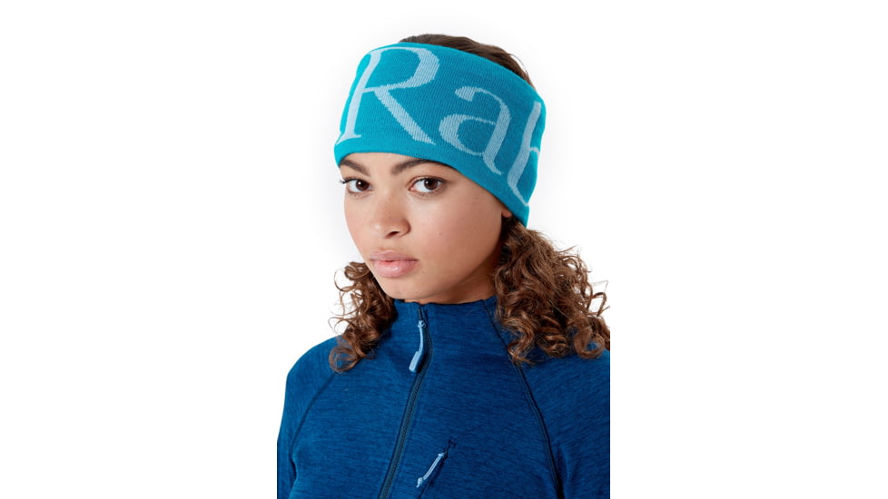 Rab Knitted Logo Headband, Aquamarine, One Size, QAA-71-AQ