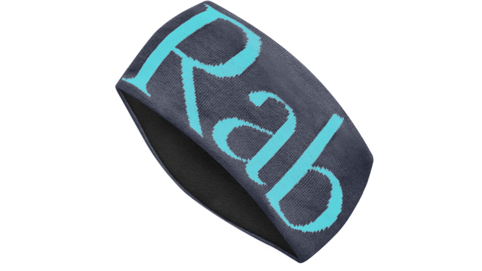 Demo, Rab Knitted Logo Headband, Ebony / Seaglass, One Size, QAA-71-EB
