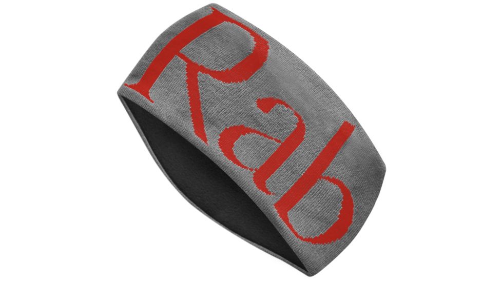 Rab Knitted Logo Headband, Grit / Autumn Red, One Size, QAA-71-GT