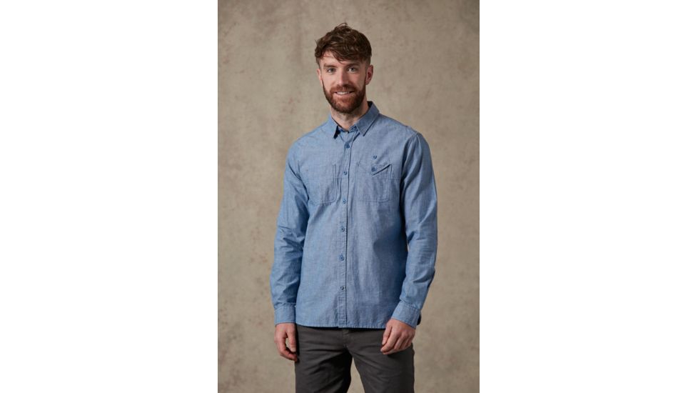 Rab Maker Long Sleeve Shirt - Mens, Blue Chambray, Medium, QCA-80-BC-M
