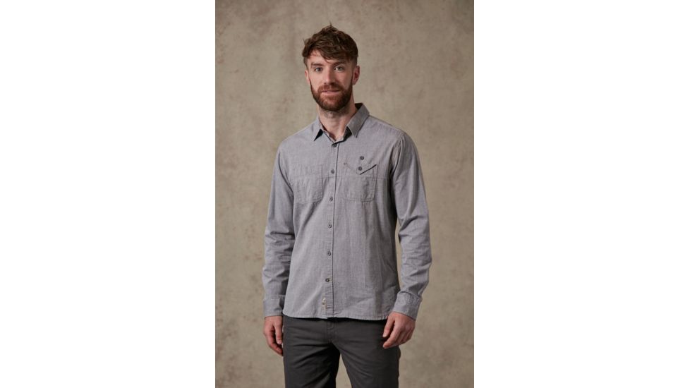 Rab Maker Long Sleeve Shirt - Mens, Grey Chambray, Large, QCA-80-GC-L